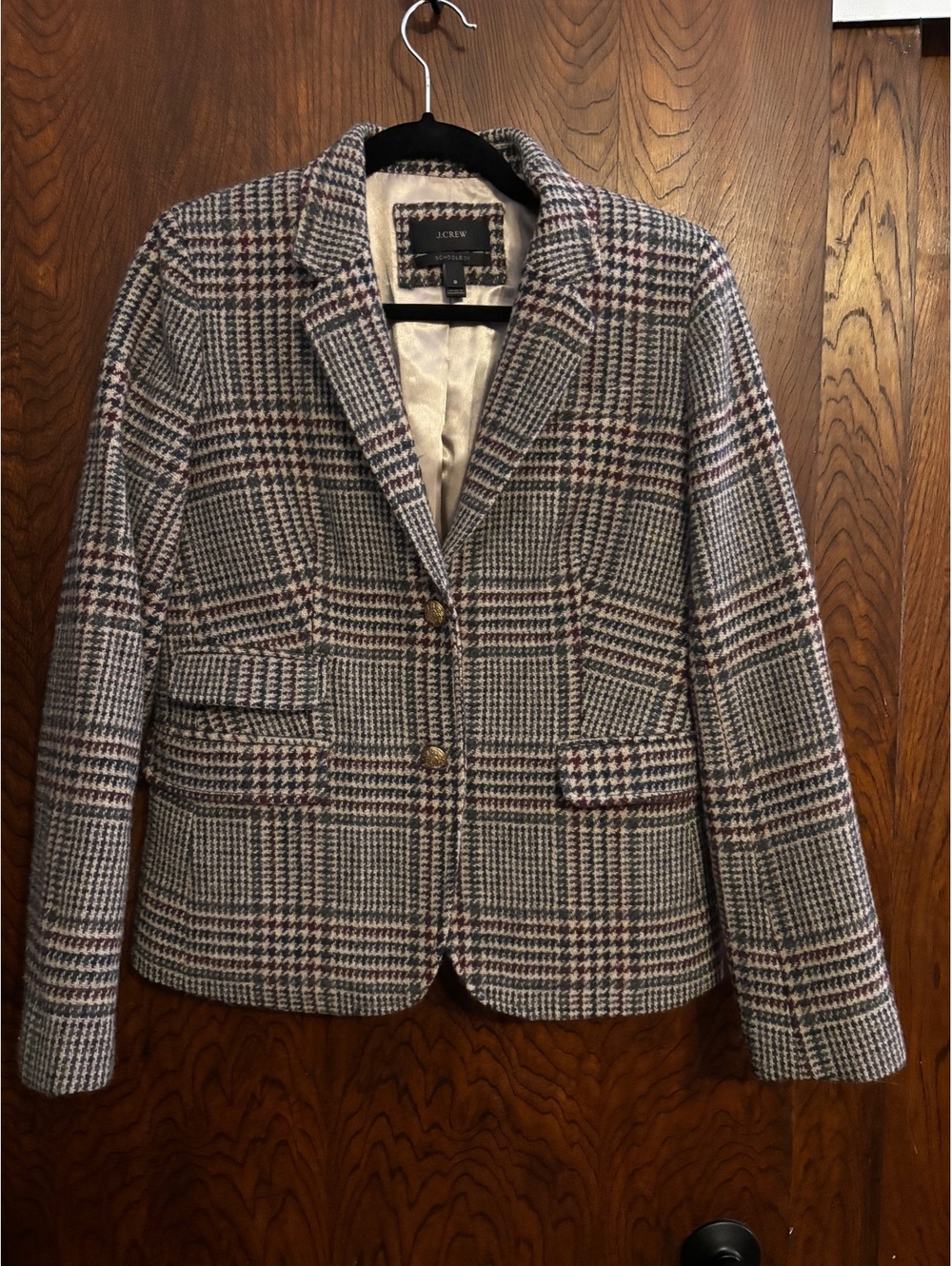 J.Crew Schoolboy Plaid Wool Blazer Jacket Size 8